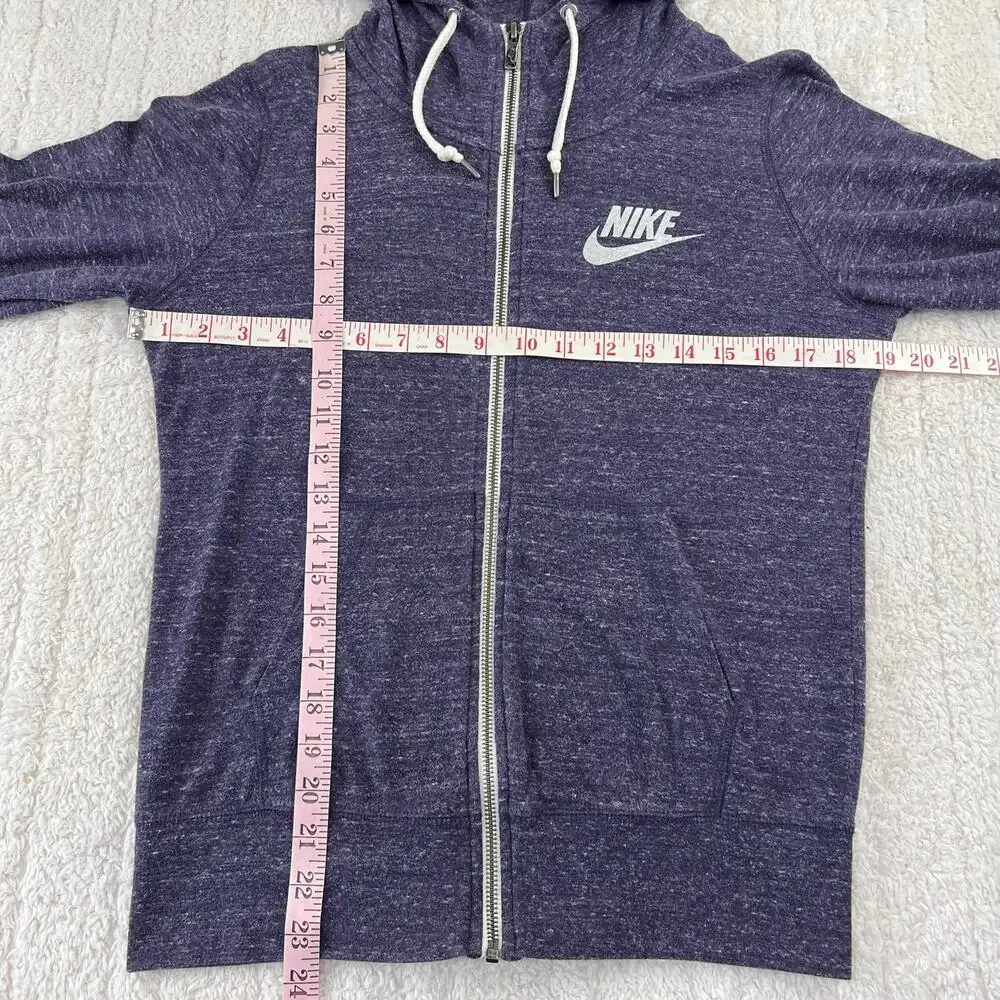 Nike purple heather zip up lightweight hooded sweatshirt size medium Y2K
